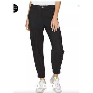 SANCTUARY The Harmony Pant 32 Black Jogger Utility Elastic Waist Sporty